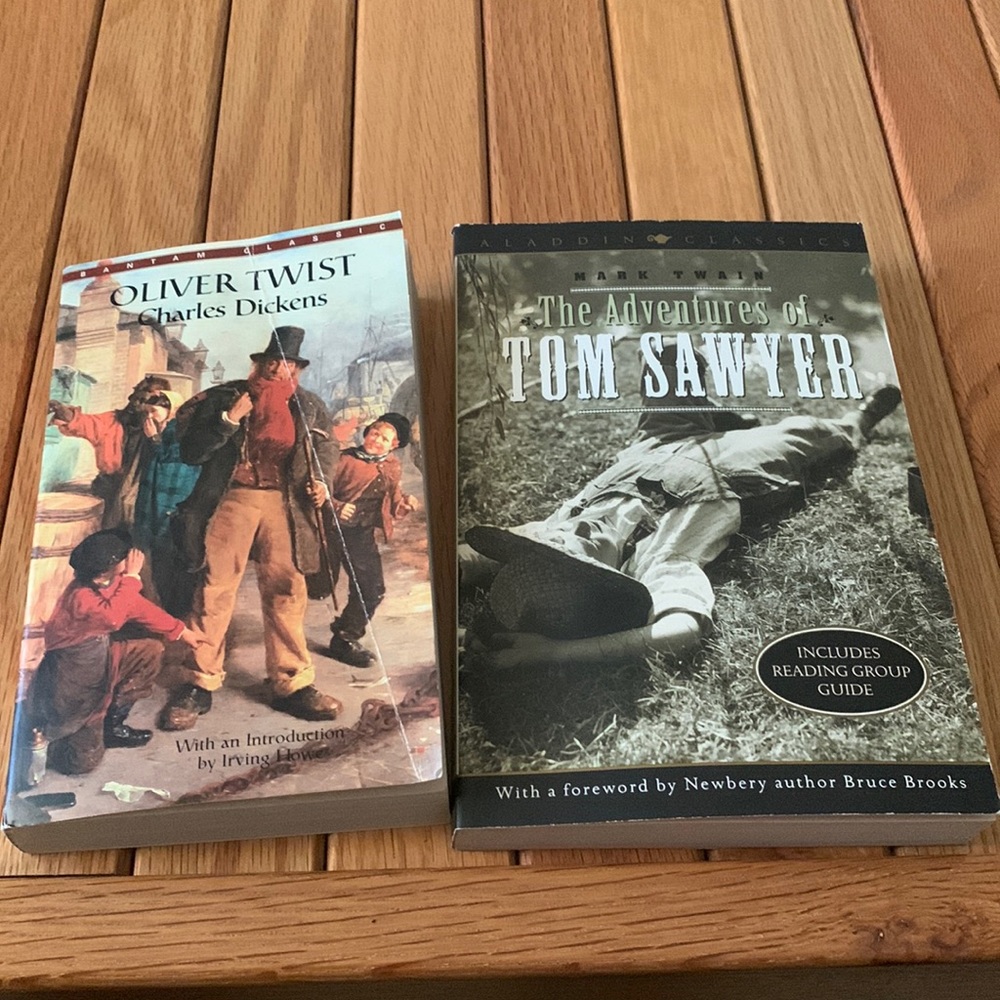 Vintage Classic Books; “Oliver Twist” & “The Adventures of Tom Sawyer”
